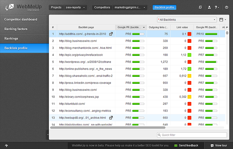 WebMeUp Standard Screenshot